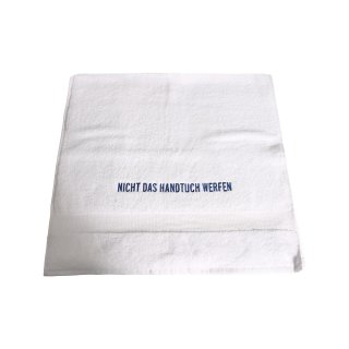 Handtuch mit Aufschrift " Nicht das Handtuch werfen " | 50 x 100 | weiss/blau |