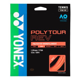 YONEX Poly Tour Rev Tennissaite | 12m SET | bright orange | 125