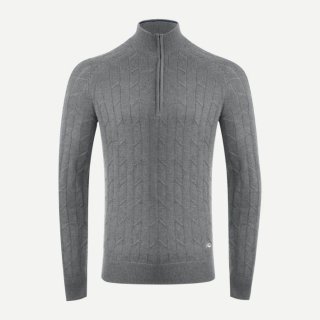 Lasse Kjus Cashmere Luxe Half-Zip Pullover | Herren | Steel Grey Melange-Black |