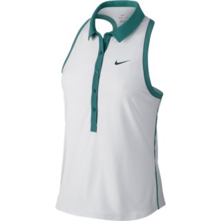 Nike Advantage Sleeveless Polo | Damen | weiss/gr&uuml;n |