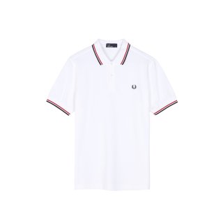 Fred Perry Twin Tipped Shirt | Herren | WHT/BRT RED/NVY   |