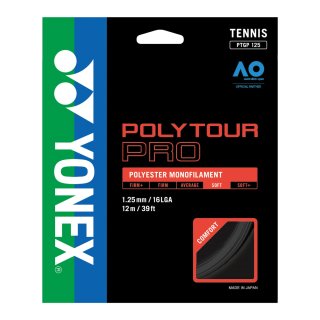 Yonex Poly Tour Pro Tennissaite | 12m SET | Graphit | 125